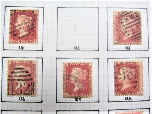 26 X PENNY REDS 1858-79 PLATE NO'S 129 -158 4 missing **R1 START**