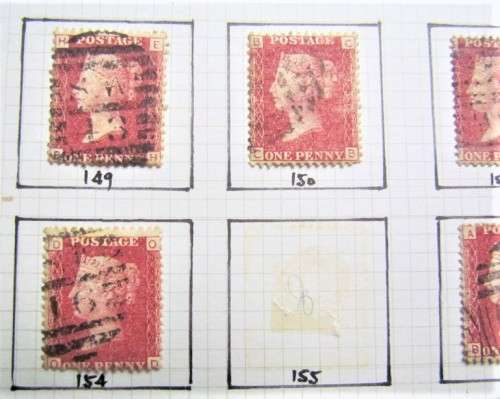 26 X PENNY REDS 1858-79 PLATE NO'S 129 -158 4 missing **R1 START**