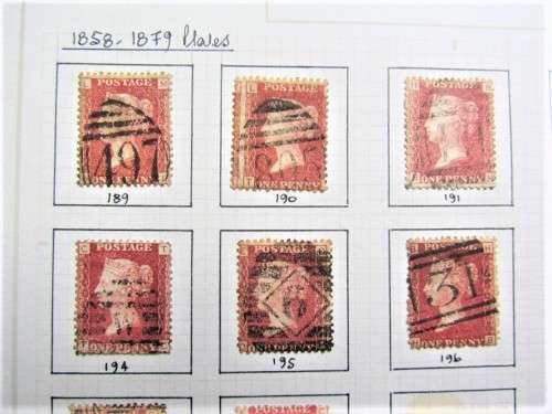 28 X PENNY REDS USED 1858-79 PLATE NO'S 159-187 2 missing **R1 START**