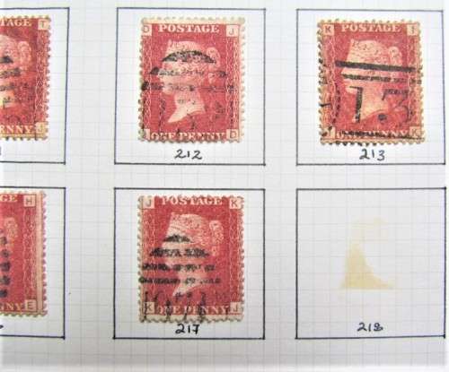 28 X PENNY REDS USED 1858-79 PLATE NO'S 159-187 2 missing **R1 START**