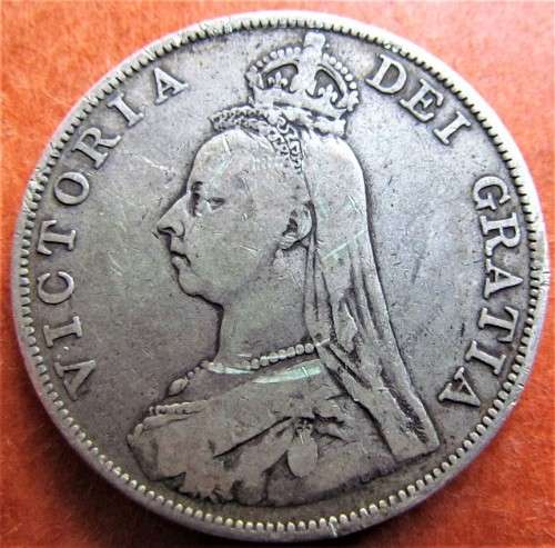1889 GB ENGLAND DOUBLE FLORIN SILVER***SILVER***R1 START***