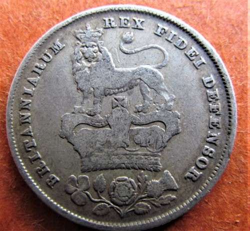 **R1 START** GB 1826 ENGLAND SHILLING **SILVER**