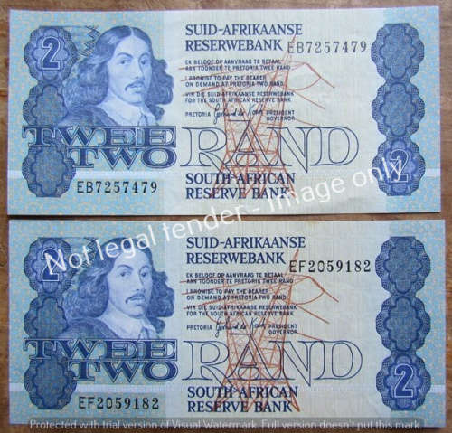2 x DE KOCK R2 NOTES (EB & EF) - GOOD CONDITION **BID PER NOTE**