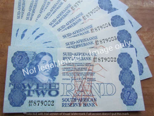 9 x DE KOCK CONSECUTIVE R2 NOTES (A6 51) UNC **BID PER NOTE**