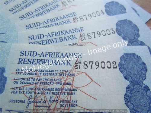 9 x DE KOCK CONSECUTIVE R2 NOTES (A6 51) UNC **BID PER NOTE**