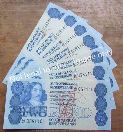 7 x DE JONGH CONSECUTIVE R2 NOTES (A2 46) UNC **BID PER NOTE**