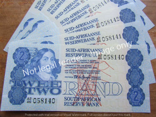 7 x DE JONGH CONSECUTIVE R2 NOTES (A2 46) UNC **BID PER NOTE**