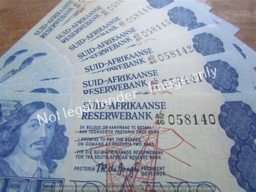 7 x DE JONGH CONSECUTIVE R2 NOTES (A2 46) UNC **BID PER NOTE**