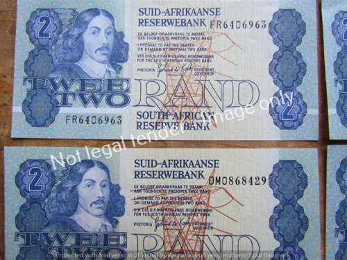 6 x De Kock R2 NOTES (Assorted) Uncirculated **BID PER NOTE**