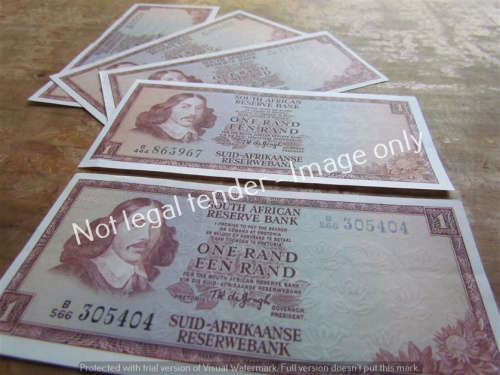 5 x DE JONGH R1 NOTES (B500'S +B444) VERY GOOD **BID PER NOTE**