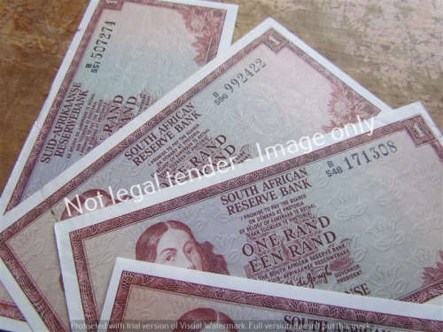 5 x DE JONGH R1 NOTES (B500'S +B444) VERY GOOD **BID PER NOTE**