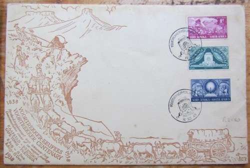 1949 UNVEILING OF THE VOORTREKKER MONUMENT - 4 X FDC'S - 1 BID