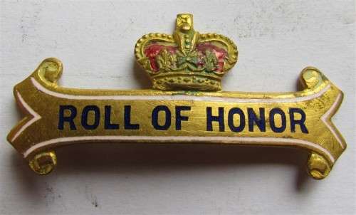 Royal Antediluvian Order of Buffaloes 4th Degree - Roll of Honor Badge - RAOB