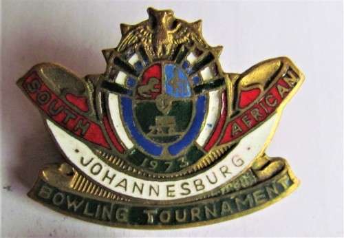 WORLD BOWLS SA + JHB BOWLS  ENAMELLED BADGES