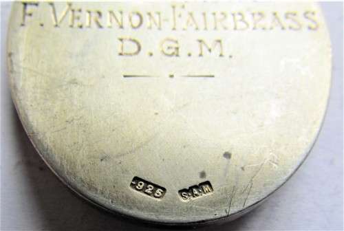 1944 MASONIC FOUNDERS MEDAL **45gr SILVER** Orphic Lodge - Enamel damaged