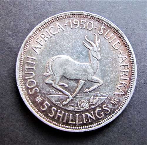 1950 5 Shillings Crown in Capsule **Cracked Die Variety - 80% Silver** see rest of set also listed