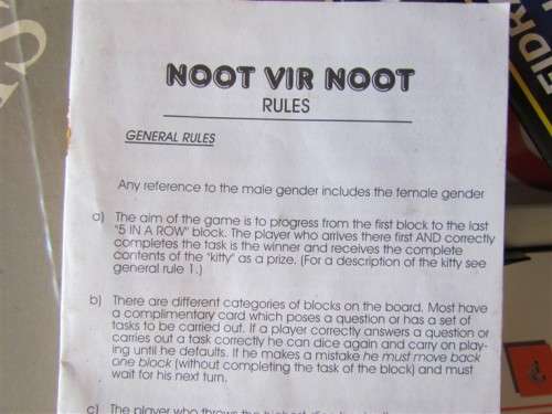 NOOT VIR NOOT  TV SHOW BOARDGAME - COLLECTABLE - GOOD CONDITION