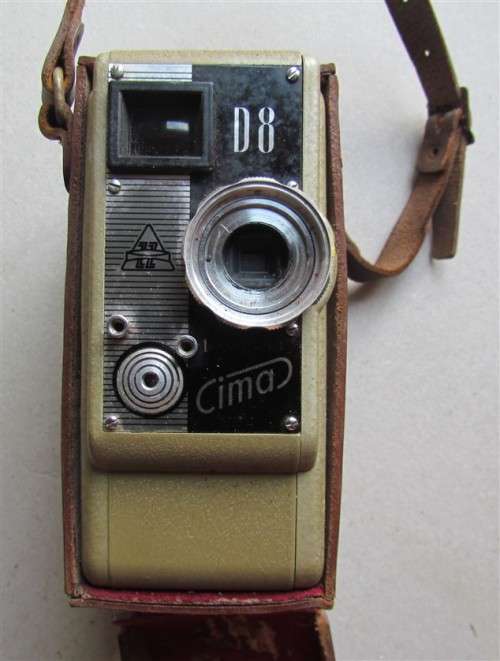 CIMA D8 8mm Camera 1950`s + Leather Cover - Made in Germany - Can not say if working