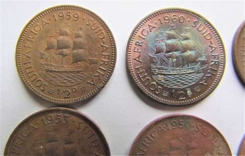 SA Union Half Penny Lot - See pics for dates & condition - 1 bid for all