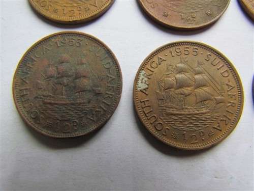 SA Union Half Penny Lot - See pics for dates & condition - 1 bid for all