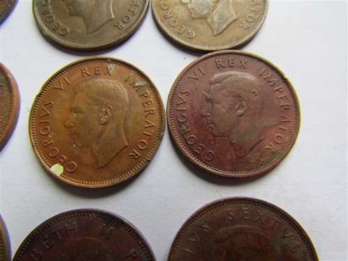 SA Union Half Penny Lot - See pics for dates & condition - 1 bid for all