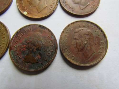 SA Union Half Penny Lot - See pics for dates & condition - 1 bid for all