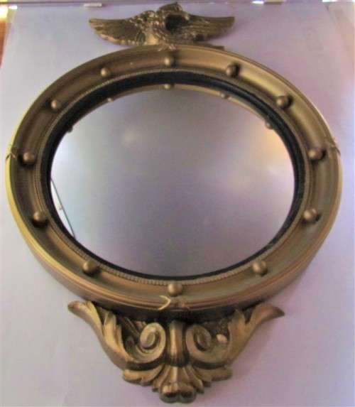 Antique ATSONEA Round Convex Regency Mirror + Eagle**R! START**SCARCE**
