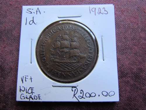 1923 SA Union Penny 1d - Great Details