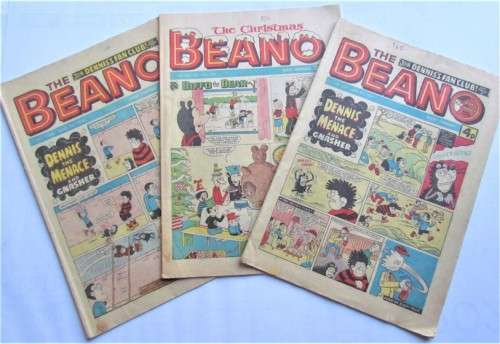 3 x Vintage Beano Newspaper Comics **SCARCE** 1 BID FOR ALL