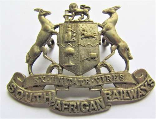 SA RAILWAYS STATION MASTER CAP BADGE **SCARCE**
