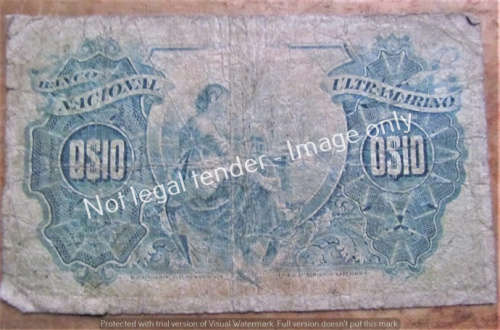 1914 MOZAMBIQUE 10 CENTAVOS BANK NOTE