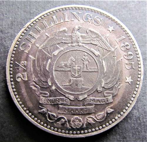 1895 ZAR 2/6 Halfcrown **Low Mintage** SILVER **