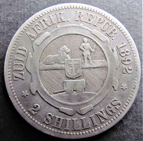 1892 ZAR 2/ Florin **Low Mintage** SILVER **