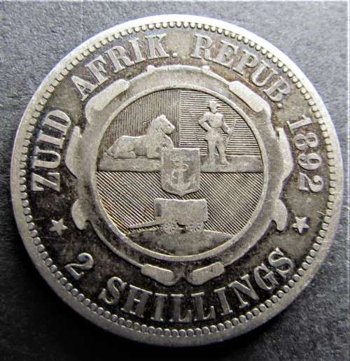 1892 ZAR 2/ Florin **Low Mintage** SILVER **
