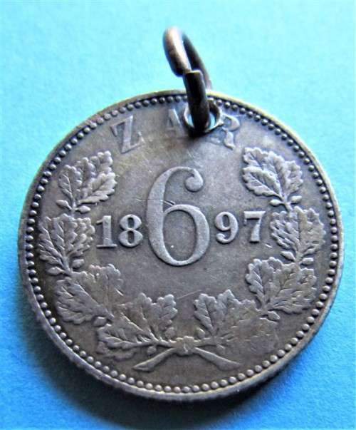 **R1 START**1897 6d Sixpence **SILVER** pendant