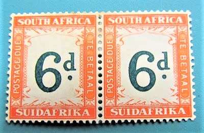 1932-42 SACC 28a Inv. Wmark Union Postage Due Mint Pair