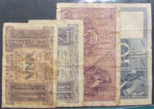 4 x Italy WW2 Notes - 1 Bid for the Lot