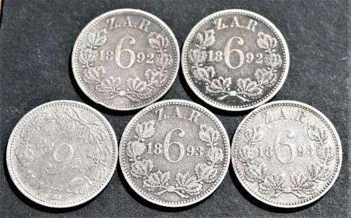 2 x 1892 + 3 x 1893 ZAR 6d **R1 START - Bid per Coin**