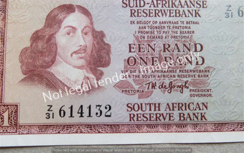 DE JONGH 2nd ISSUE REPLACEMENT NOTE Z31 UNC