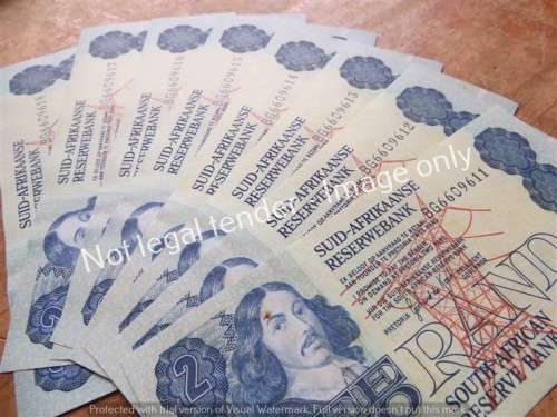 8 x Consecutive Even De Kock B Series R2 Notes - Rust Spot on 1 note