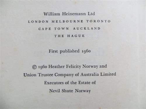 Nevil Shute 1st Edition - Trustee from the Toolroom