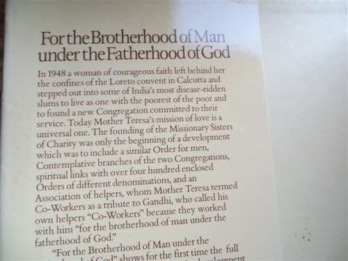 1st Edition For the Brotherhood of Man - Mother Teresa of Calcutta - K.Spink