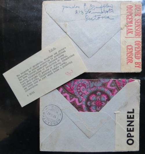 2 X 1941 EXAMINER CENSOR Union Covers to Switzerland - 1 Bid for Both