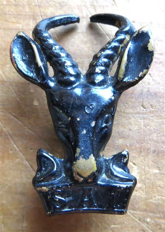 Large SA Infantry Blackened Springbok Cap Badge
