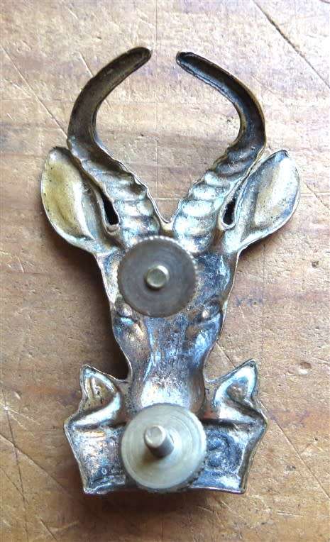 Large SA Infantry Blackened Springbok Cap Badge