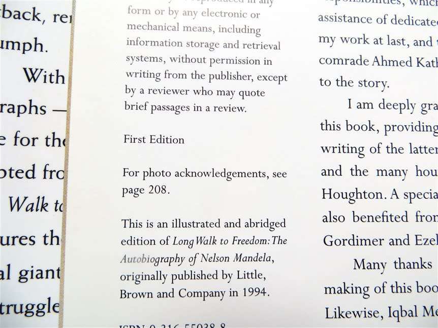 Mandela - An illustrated Biography 1st Edition