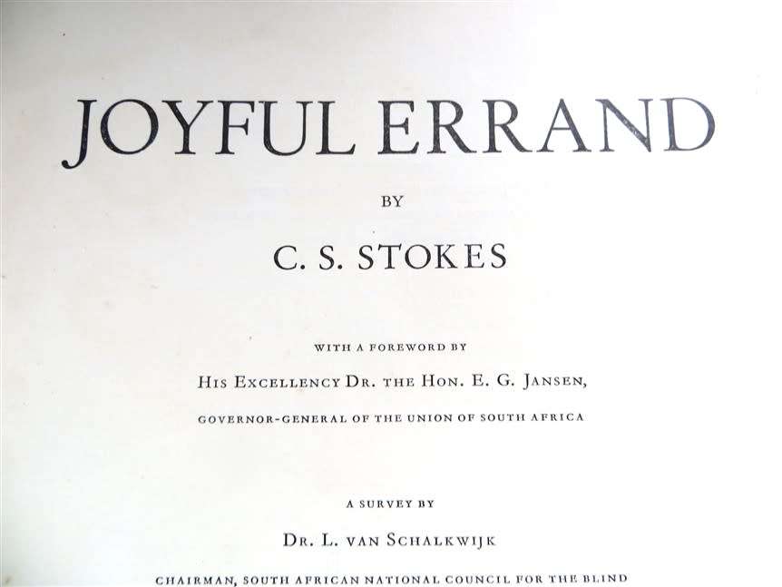 Joyful Errand Stokes, C.S - South African National Council for the Blind - 1959