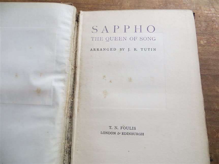SAPPHO: 1914 - The Queen of Song -Arranged by J R Tutin Illustrated  E H R Collings