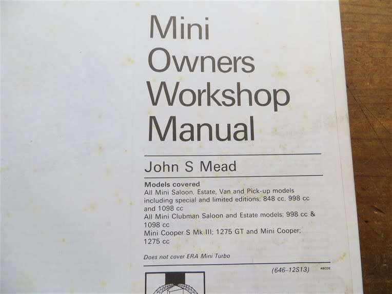 Mini Owners Workshop Manual - All Models from 1969 - Haynes