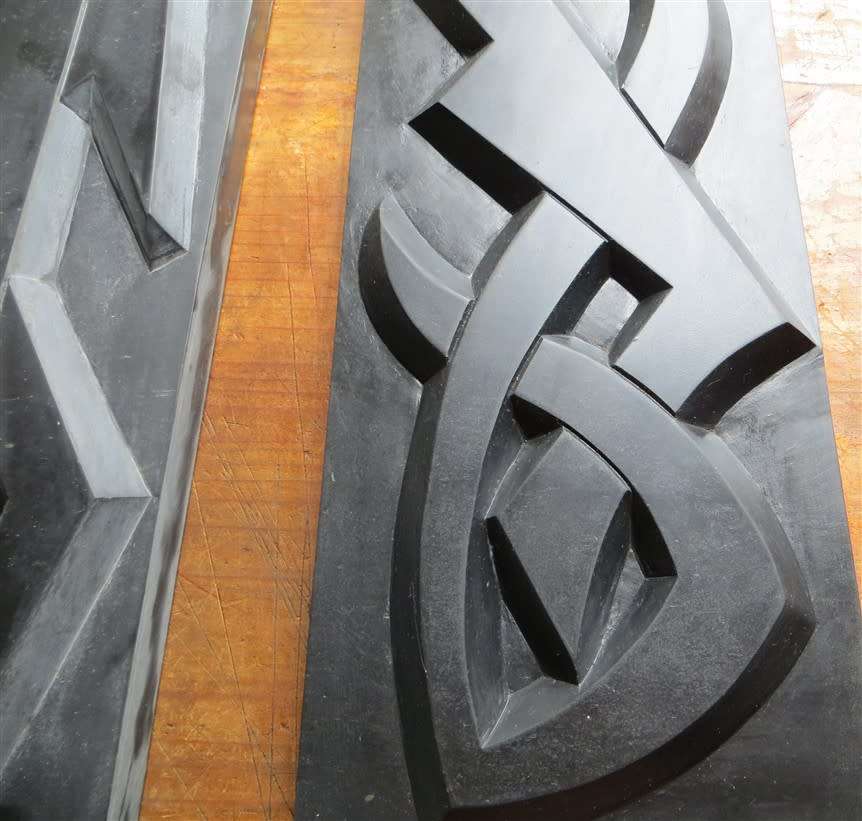 Large Relief Sculpture Set (1965) 5 x Black Stone Numbered & Signed -150mmX460mm each Stone
